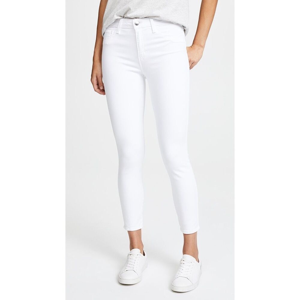 NWT FLAWED FRAME Le Skinny de Jeanne Mid-Rise Crop Jeans in White Size 30 - Picture 3 of 15